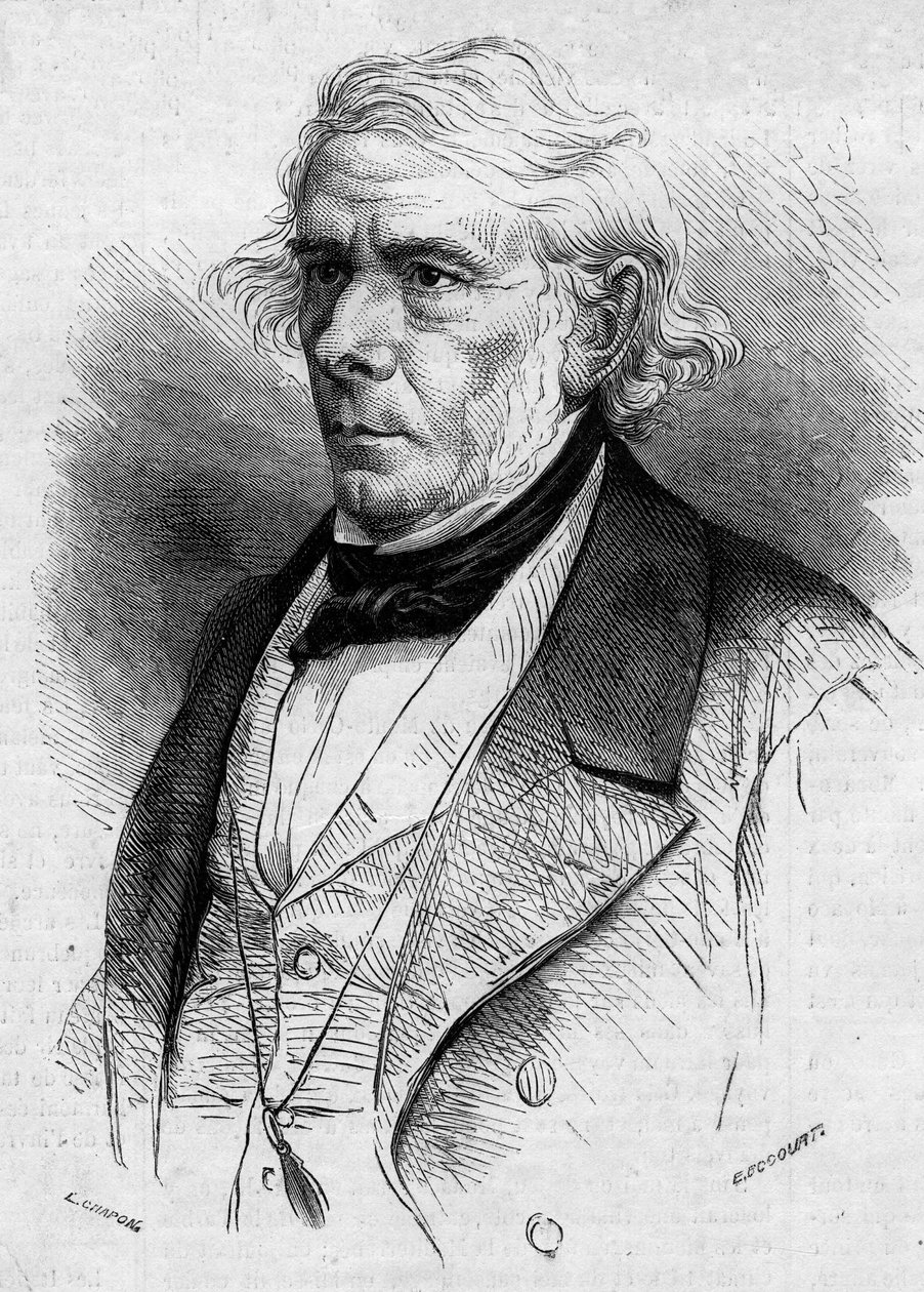 Portræt af Victor Cousin (1792-1867), fransk filosof og politiker, medlem af Academie Francaise. Indgravering i ""Le Monde Illustre"" nr. 511 af 26. januar 1867. af French School
