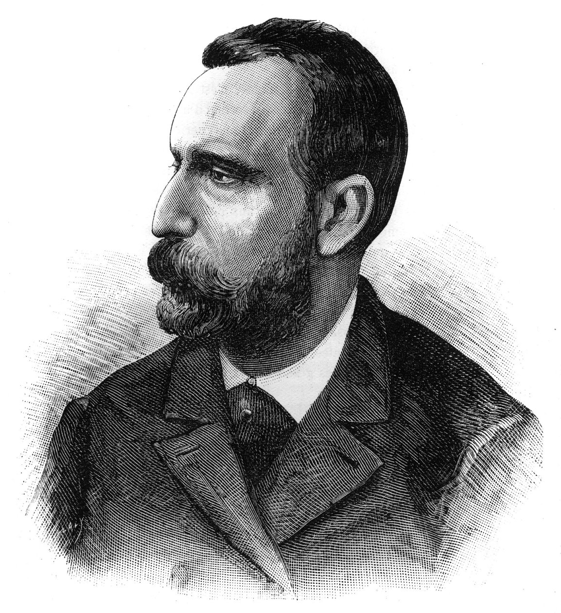 Portræt af doktor Jaime Ferran y Clua (1852-1919), spansk bakteriolog, opdager af koleravaccinen. Indgravering i ""The Illustrious World"" af French School