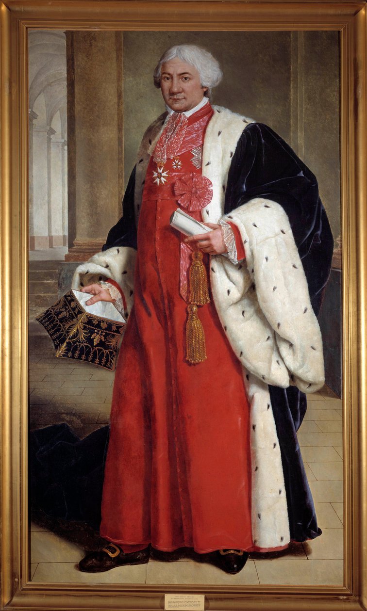Portrait en pied af Claude Ambroise Regnier (1746-1814), advokat i parlamentet og stedfortræder i den tredje stat, justitsminister fra 1802 til 1813 Anonymt maleri. 1700-tallet. Nancy, musee historique lorrain - Portræt i fuld længde af Claude Ambroise R af French School