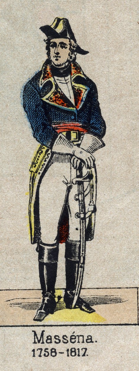 Portræt i foden af Andre Massena, hertug af Rivoli (1756-1817), Prins af Essling, marechal of Empire”” Billede af Epinal fra slutningen af det 19. århundrede. af French School