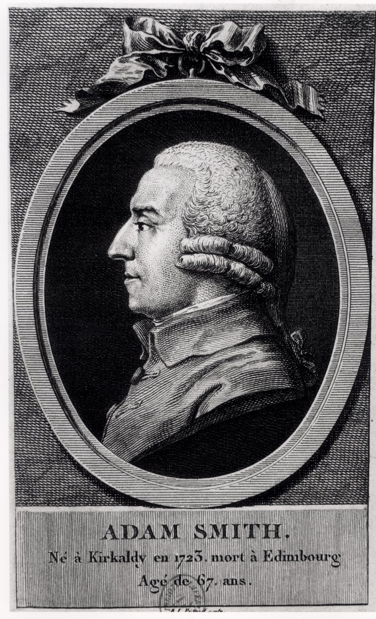 Portrætmedaljon af Adam Smith (1723-90) af French School