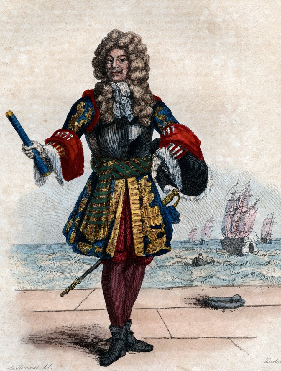 Portræt af Abraham Duquesne (1610-1688), fransk markis og søofficer. af French School