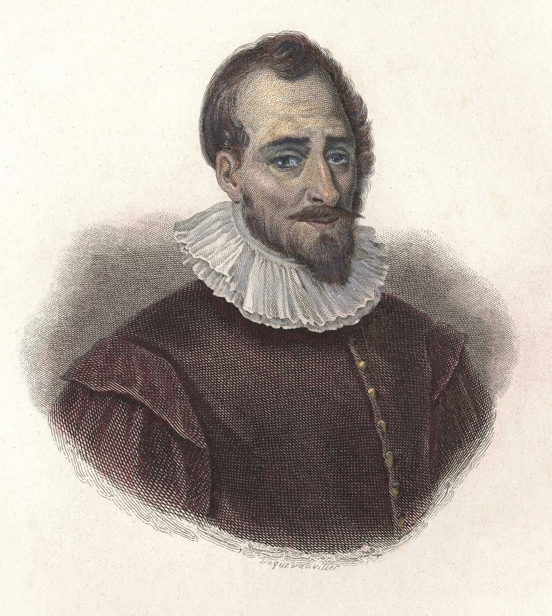 Portræt af Adam de Craponne (1527-1576), fransk matematiker og ingeniør. I "" Portrætter af nyttige mænd"" af French School