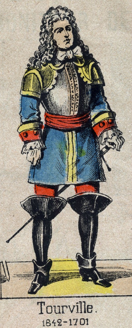 Portræt af admiral Anne Hilarion af Costentin (Cotentin), greve af Tourville (1642-1701). Billede af Epinal fra slutningen af det 19. århundrede. af French School