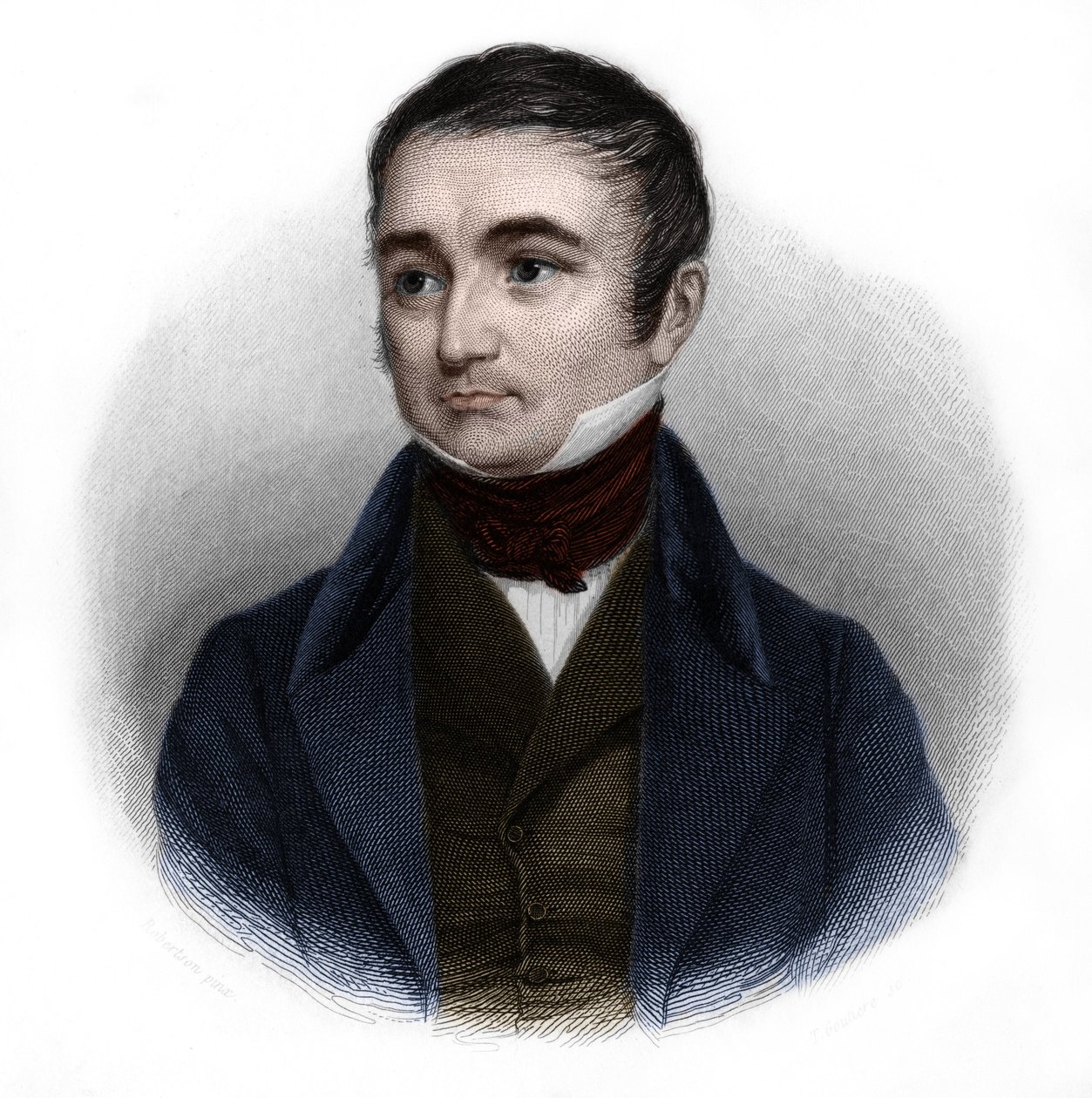 Portræt af Adolphe Thiers (1797-1877), fransk politiker og historiker. i "" Book of Speakers" af Louis de Cormenin Timon. 1842. Privat samling. af French School