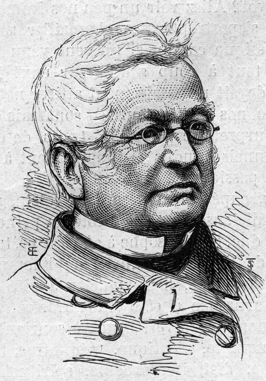 Portræt af Adolphe Thiers (1797-1877), fransk politiker, historiker og akademiker. Indgravering i "" Le Monde Illustré"" nr. 883 af 14. marts 1874. af French School