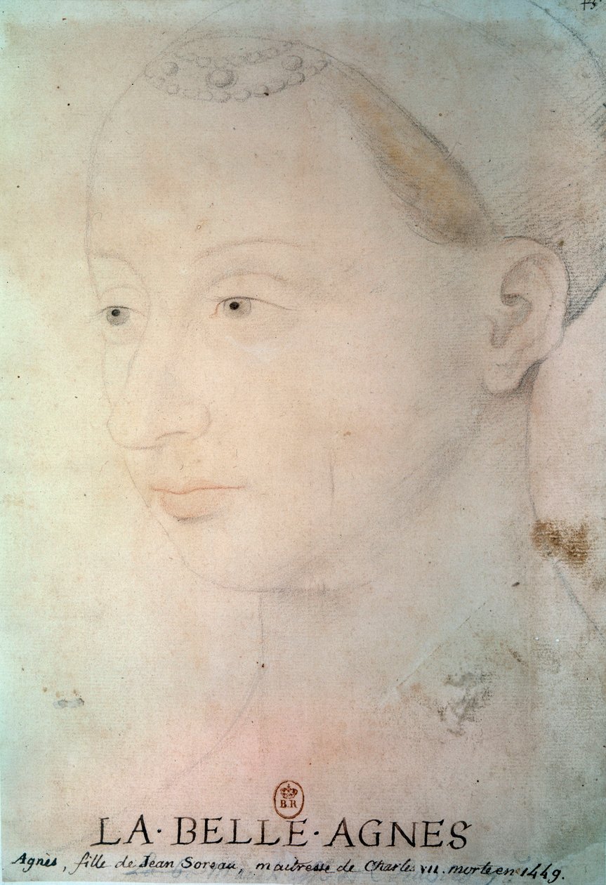 Portræt af Agnes Sorel (1422-1450) Dame af Beaute sur Marne af French School