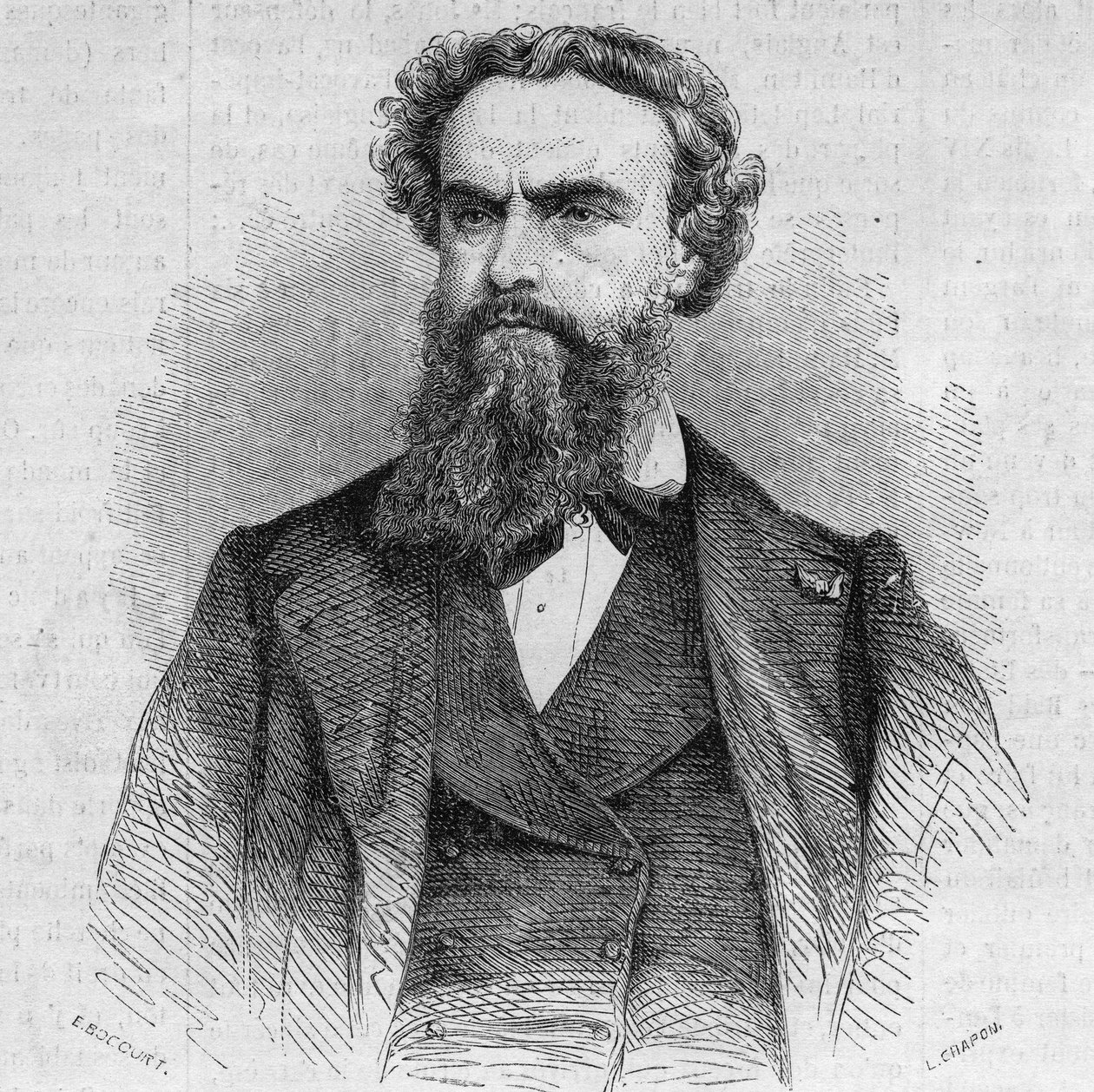 Portræt af Alexandre Cabanel (1823-1899), fransk maler. Indgravering i "" The Illustrated World"" nr. 338 af 3. oktober af French School
