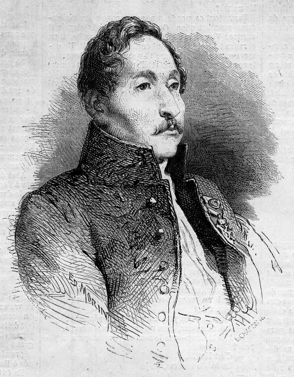 Portræt af Alexandre Denis Abel de Pujol (1787-1861), fransk maler. Indgravering i "" Le Monde Illustré"" nr. 235 af 12. oktober 1861. af French School
