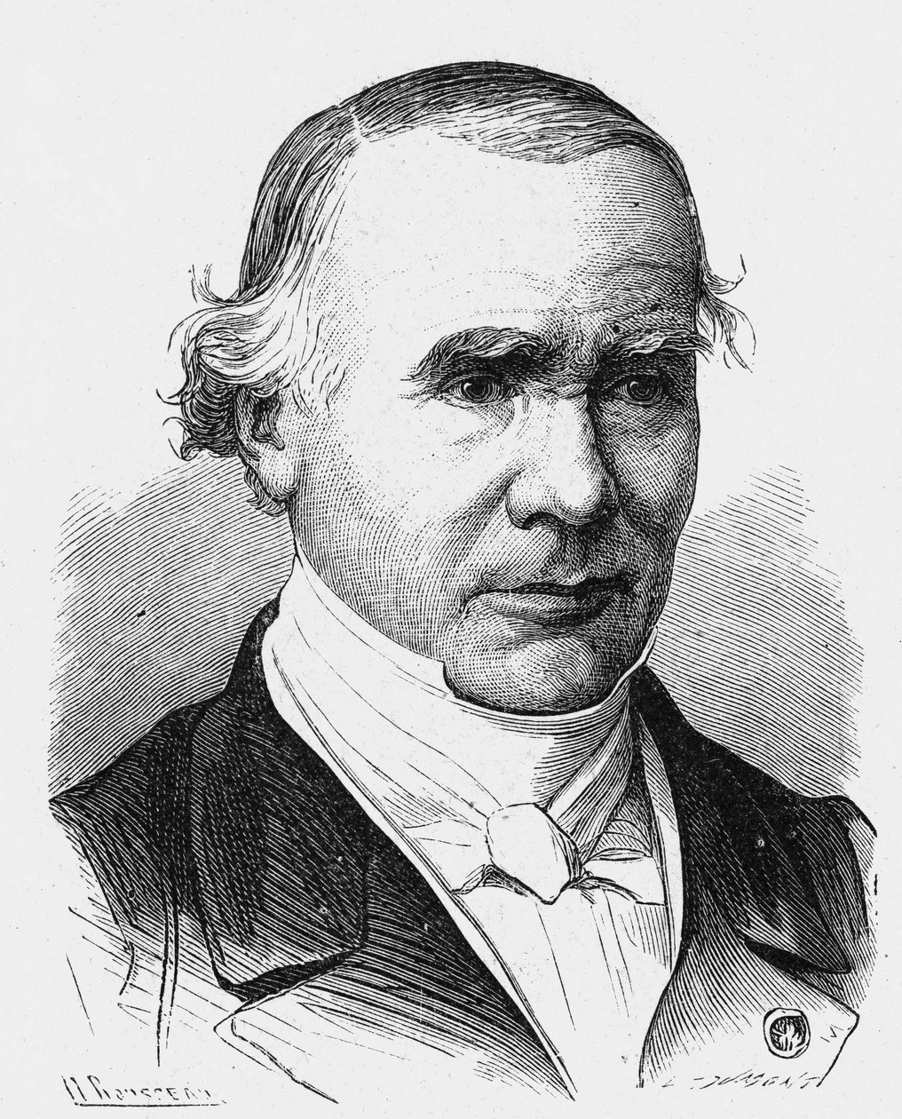 Portræt af Alfred Louis Maris Velpeau (1795 - 1867), fransk kirurg (en bandage bærer hans navn) - i "Album de la Science; berømte videnskabsmænd; Store opdagelser””” 1896. af French School