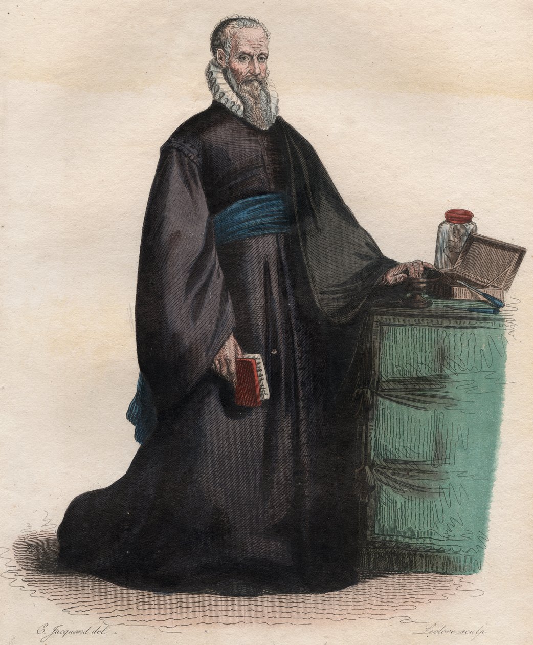Portræt af Ambroise Pare (1509-1590), fransk kirurg. af French School