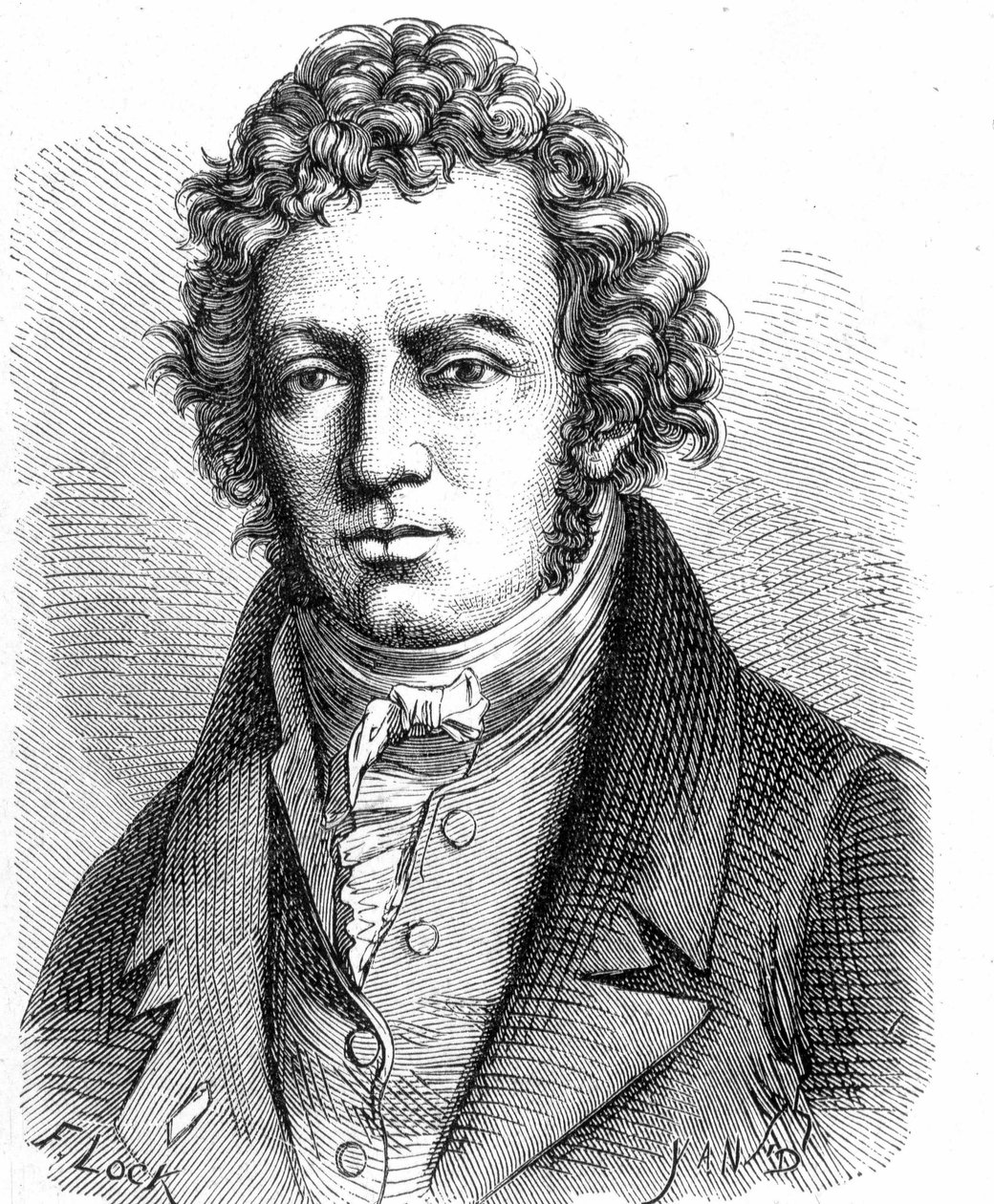 Portræt af André Marie Ampère (1775 - 1836), fransk fysiker - i "" Album de la Science; berømte videnskabsmænd; Store opdagelser””” 1896. af French School