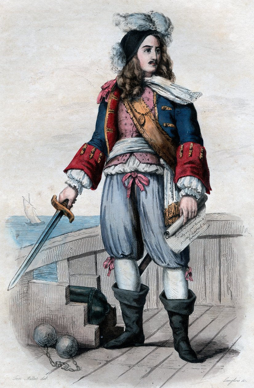 Portræt af Anne Hilarion de Costentin (Cotentin), Comte de Tourville (1642-1701), fransk flådechef. af French School