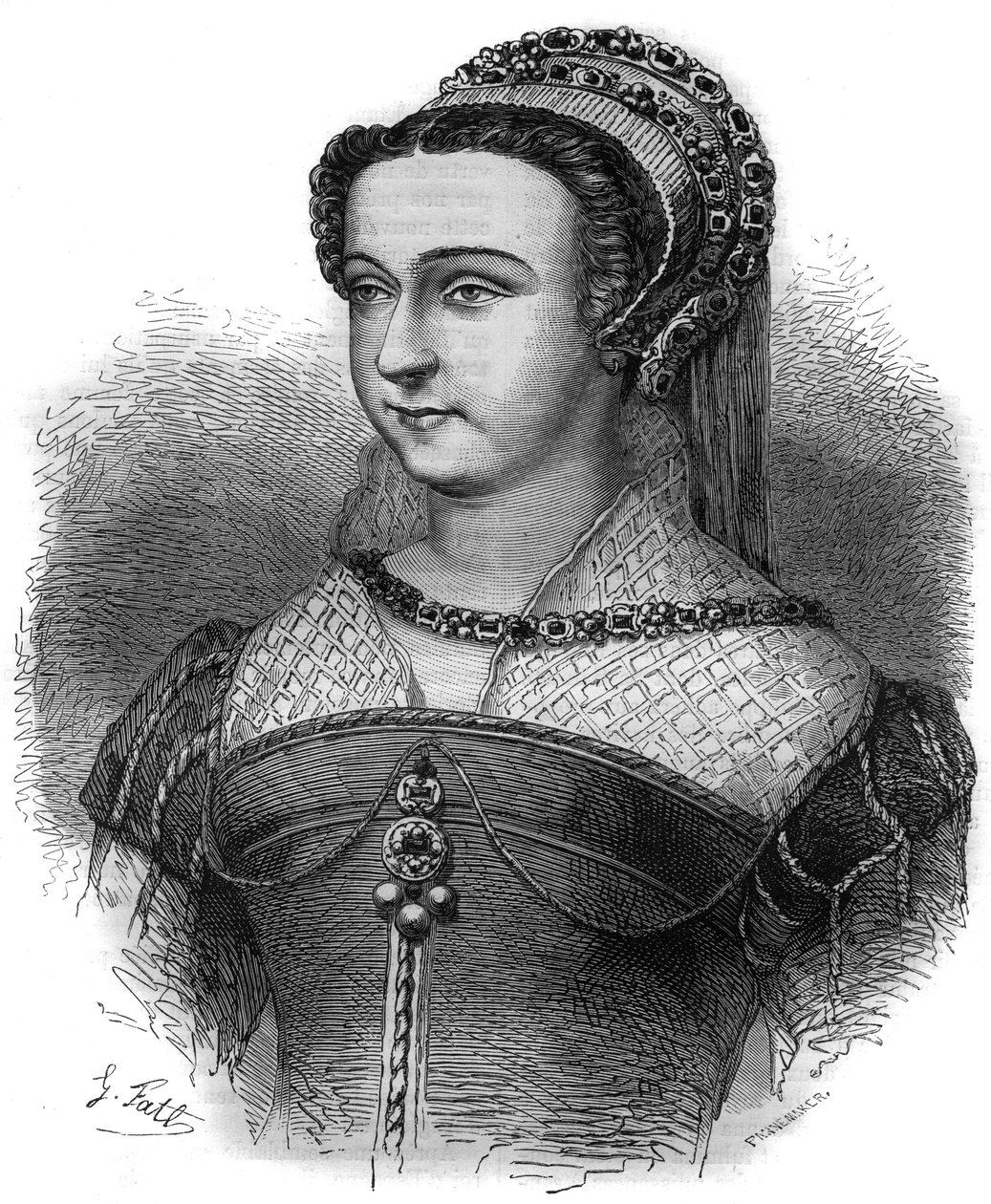 Portræt af Anne Oston, kætterinde, elskerinde til pave Sixtus V (Felice Peretti kendt som Sixtus V eller Sixtus V eller Sisto V af French School