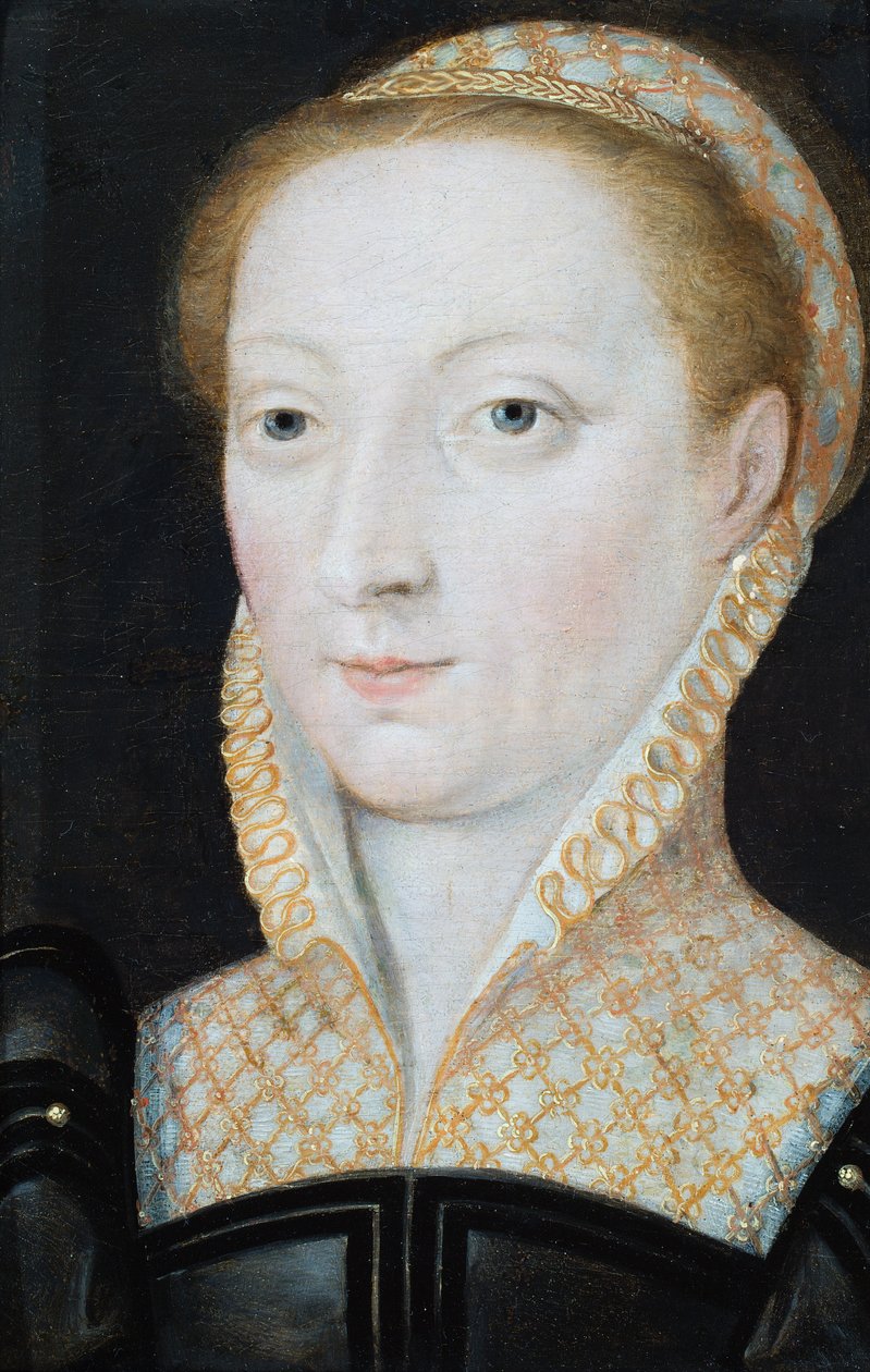 Portræt af Anne Stanhope, hertuginde af Somerset, ca. 1540 (olie på panel) af French School