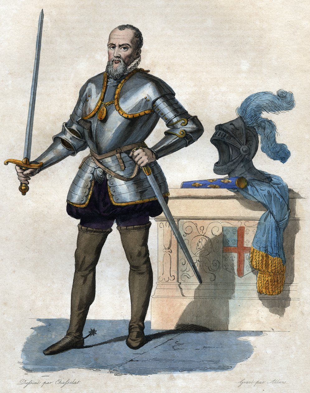 Portræt af Anne de Montmorency, hertug de Montmorency (1492-1567), fransk soldat, statsmand og diplomat. af French School