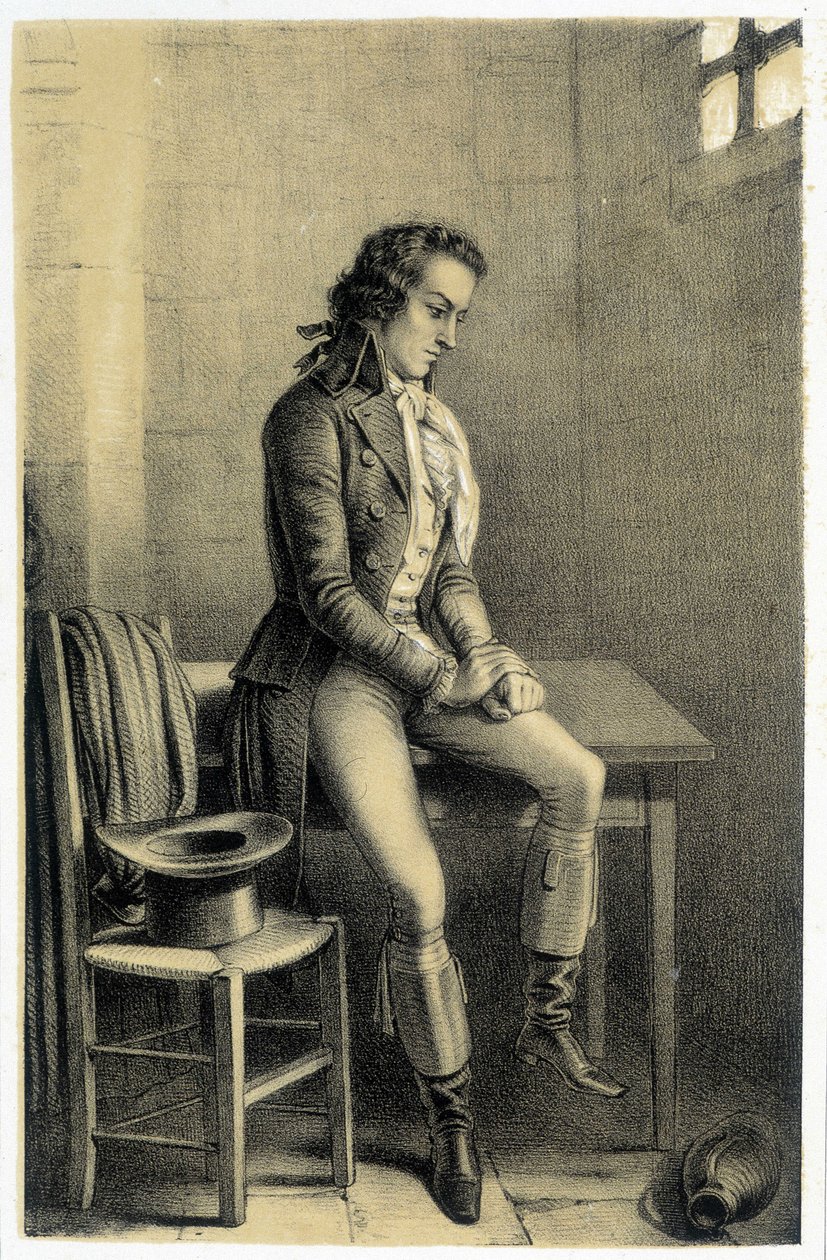 Portræt af Antoine Barnave (1761-1793), fængslet fransk revolutionær. - i "Galerie historique de la Revolution Française"" af Albert Maurin, red. Paris 1843 af French School
