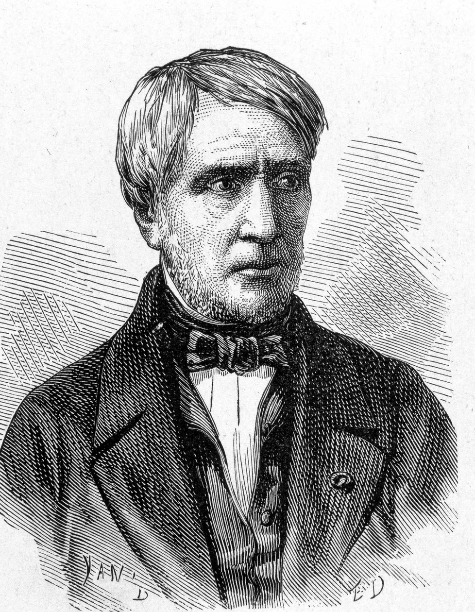 Portræt af Antoine Cesar Becquerel (1788 - 1878), fransk fysiker - i "" Album de la Science; berømte lærde; Grandes opdagelser””” 1896. af French School