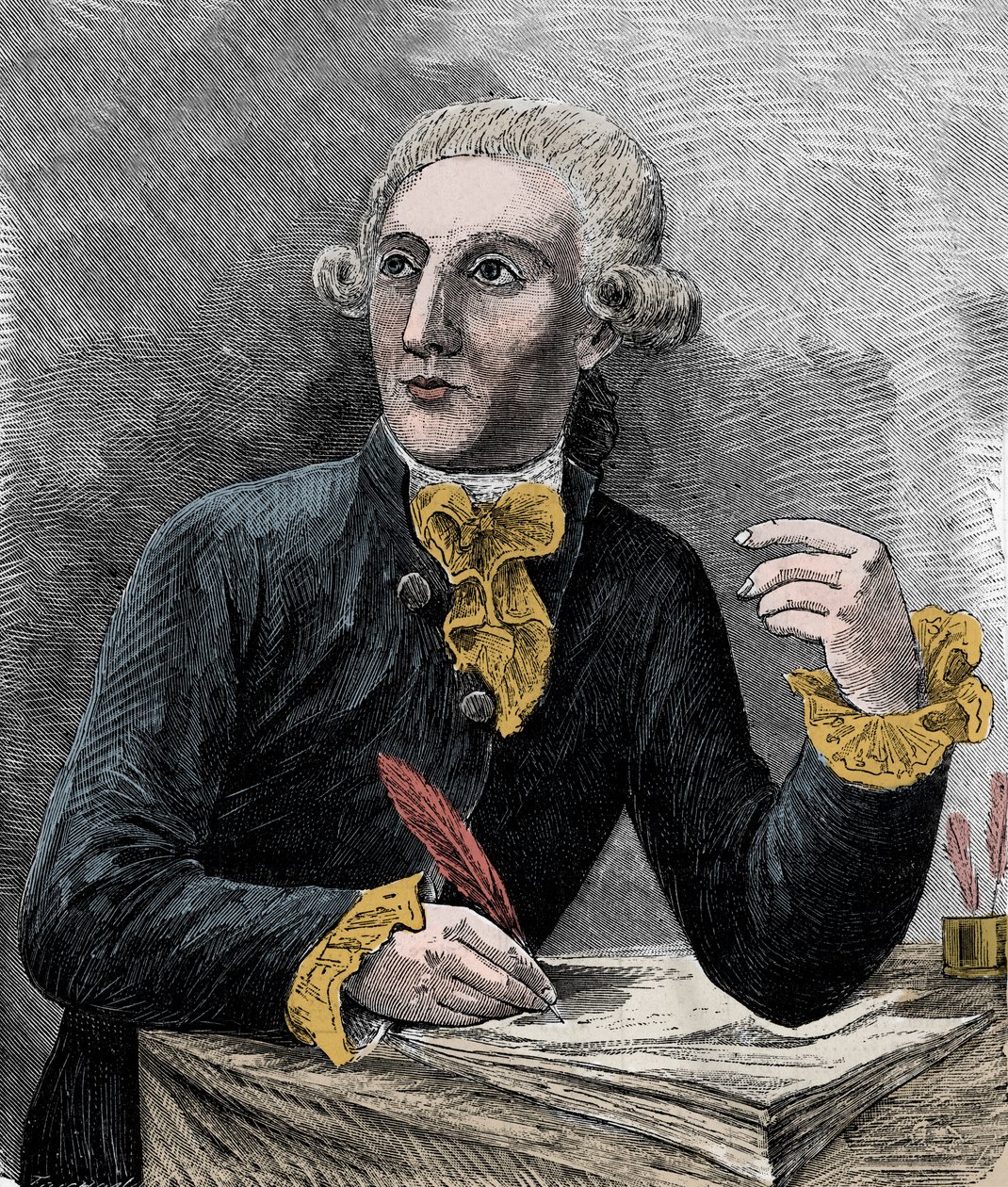 Portræt af Antoine Laurent de Lavoisier (1743-1794), fransk kemiker - Portræt af Antoine Laurent de Lavoisier (1743-1794), fransk kemiker - Indgravering i "Sciences à la gratete de tous - physics et chimie populaires" af Alexis Clerc - End 1800-tallet - P af French School