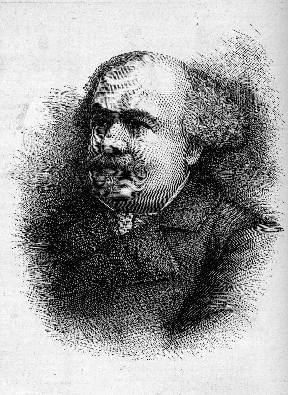 Portræt af Antoine "" Tony"" Revillon (1832-1898), fransk journalist og stedfortræder. Indgravering i "" Le Monde Illustré"" nr. 1276 af 10. september af French School