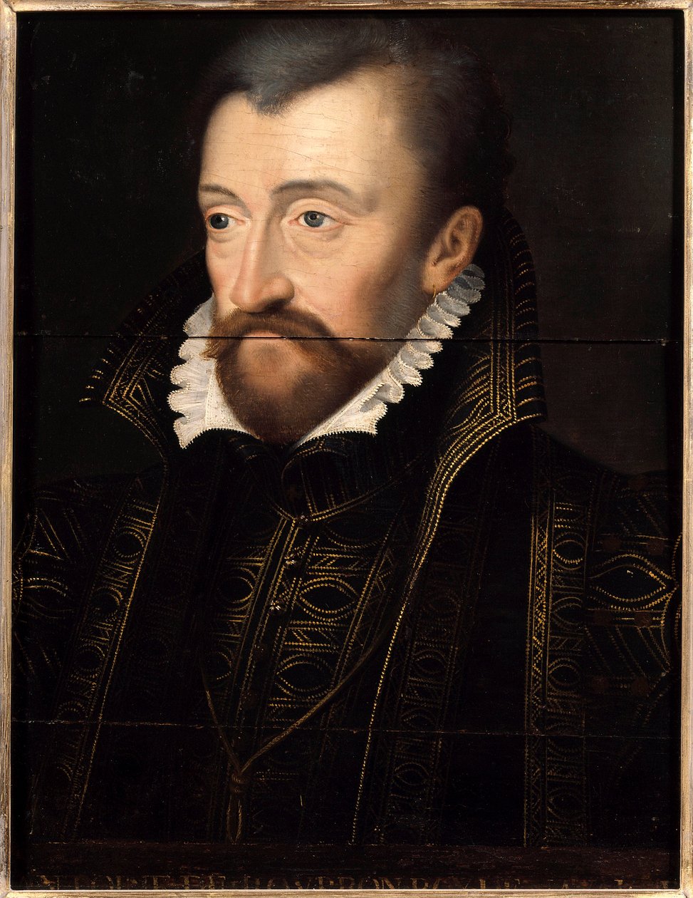 Portræt af Antoine de Bourbon, konge af Navarra (1518-1562), far til kong Henrik IV. Maleri af den franske skole i det 16. århundrede. Svag. 0,32 x 0,23 m. Versailles. Chateau Museum af French School
