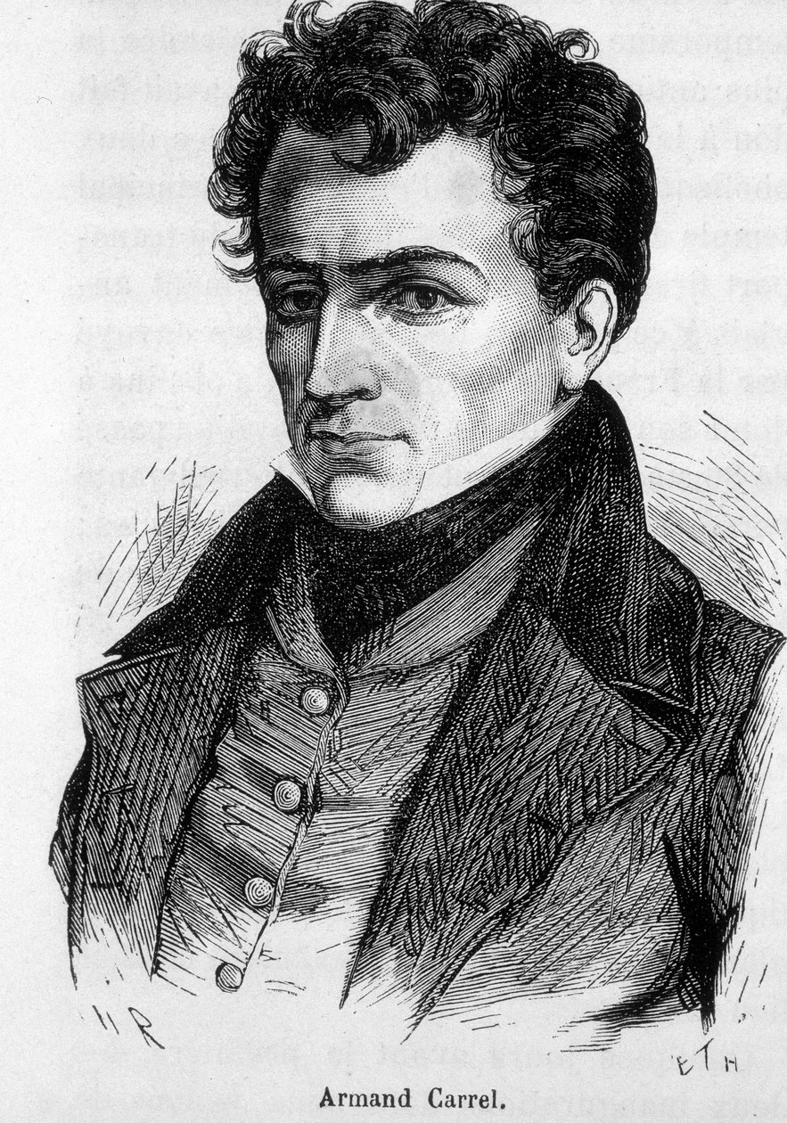Portræt af Armand Carrel, fransk journalist og politisk forfatter (1800-1836). af French School