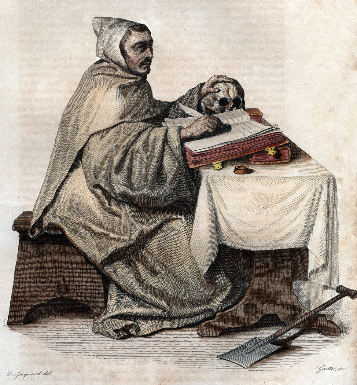 Portræt af Armand Jean le Bouthillier de Rance (1626-1700), fransk abbed og grundlægger af trappistcistercienserne. af French School
