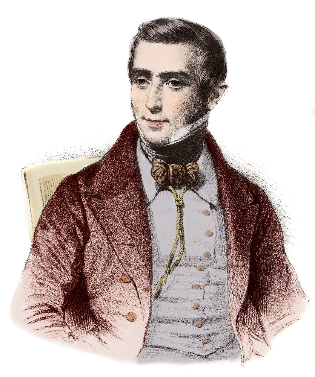 Portræt af Augustin Eugene Scribe (1791-1861), fransk romanforfatter - Portræt af Eugene Scribe (1791-1861), fransk forfatter til moralkomedier af French School
