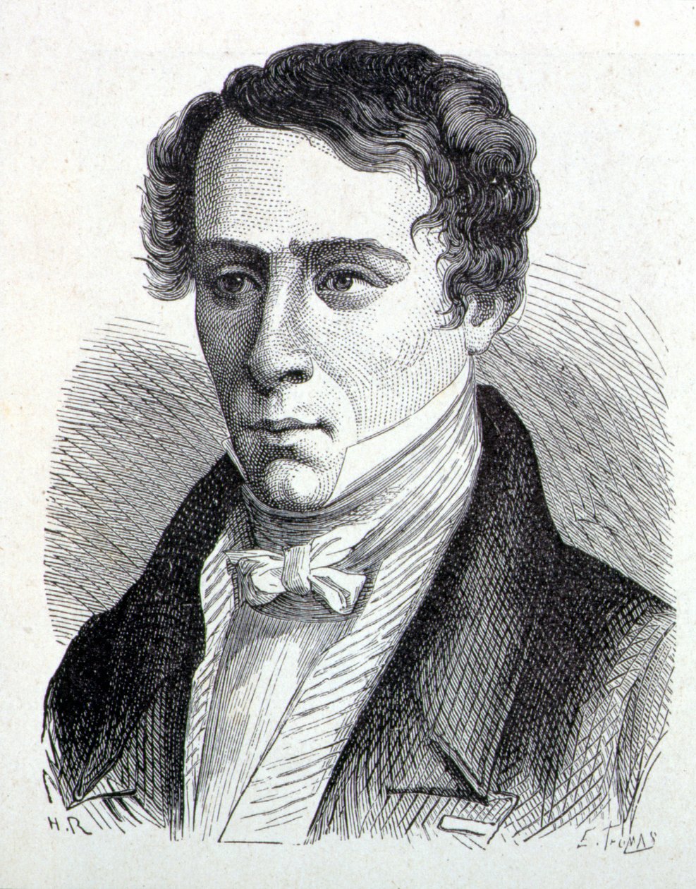 Portræt af Augustin Fresnel (1788-1827), fransk fysiker - i "" Album of Science; berømte videnskabsmænd; Store opdagelser””” 1896. af French School