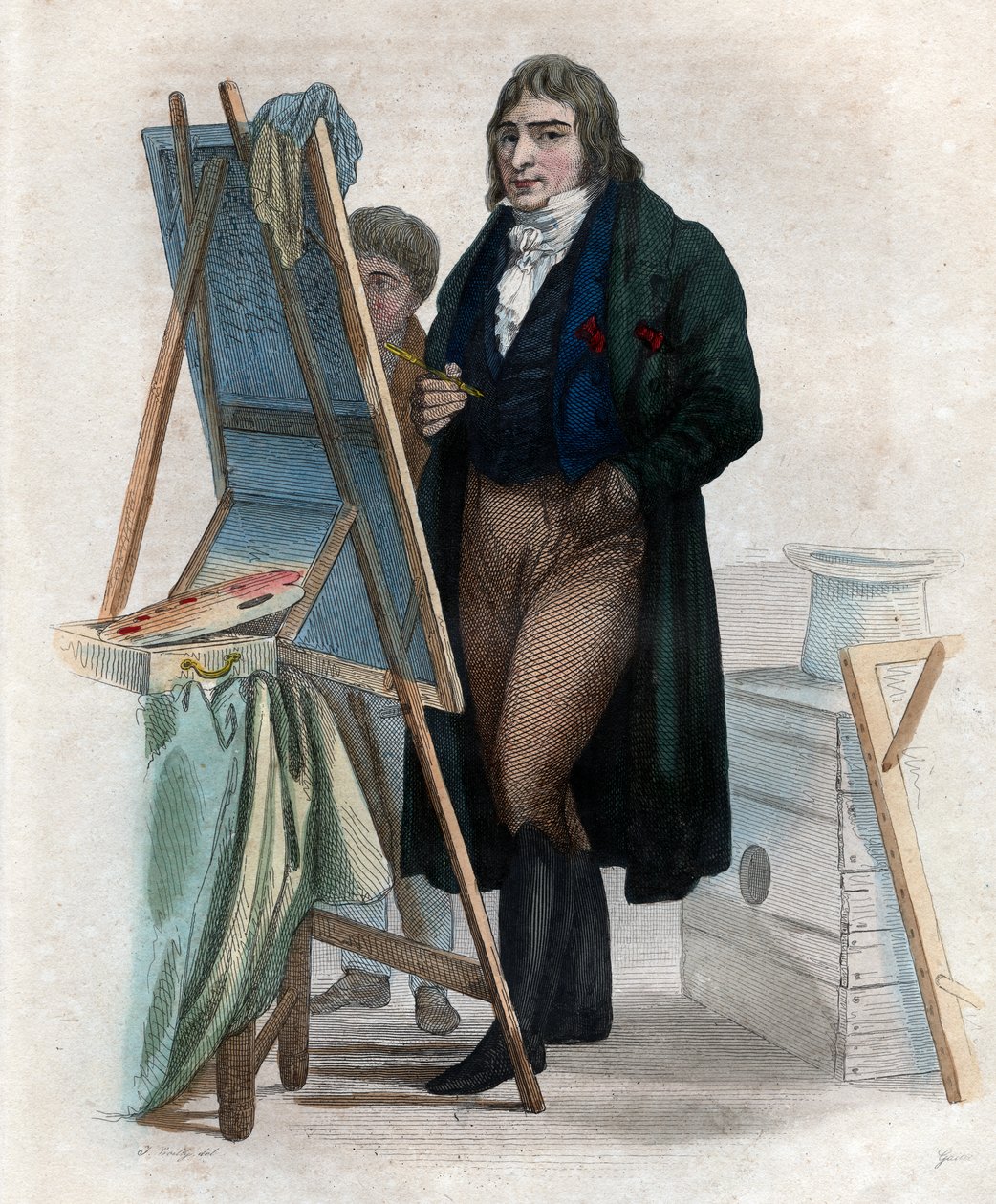 Portræt af baron Antoine Jean Gros (1771-1835), fransk maler. af French School