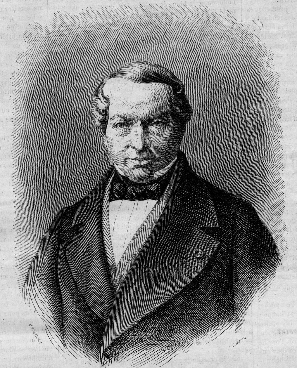 Portræt af Baron James de Rothschild (1792-1868), tysk bankmand. Indgravering i "" Le Monde Illustré"" nr. 298 af 27. december 1862. af French School