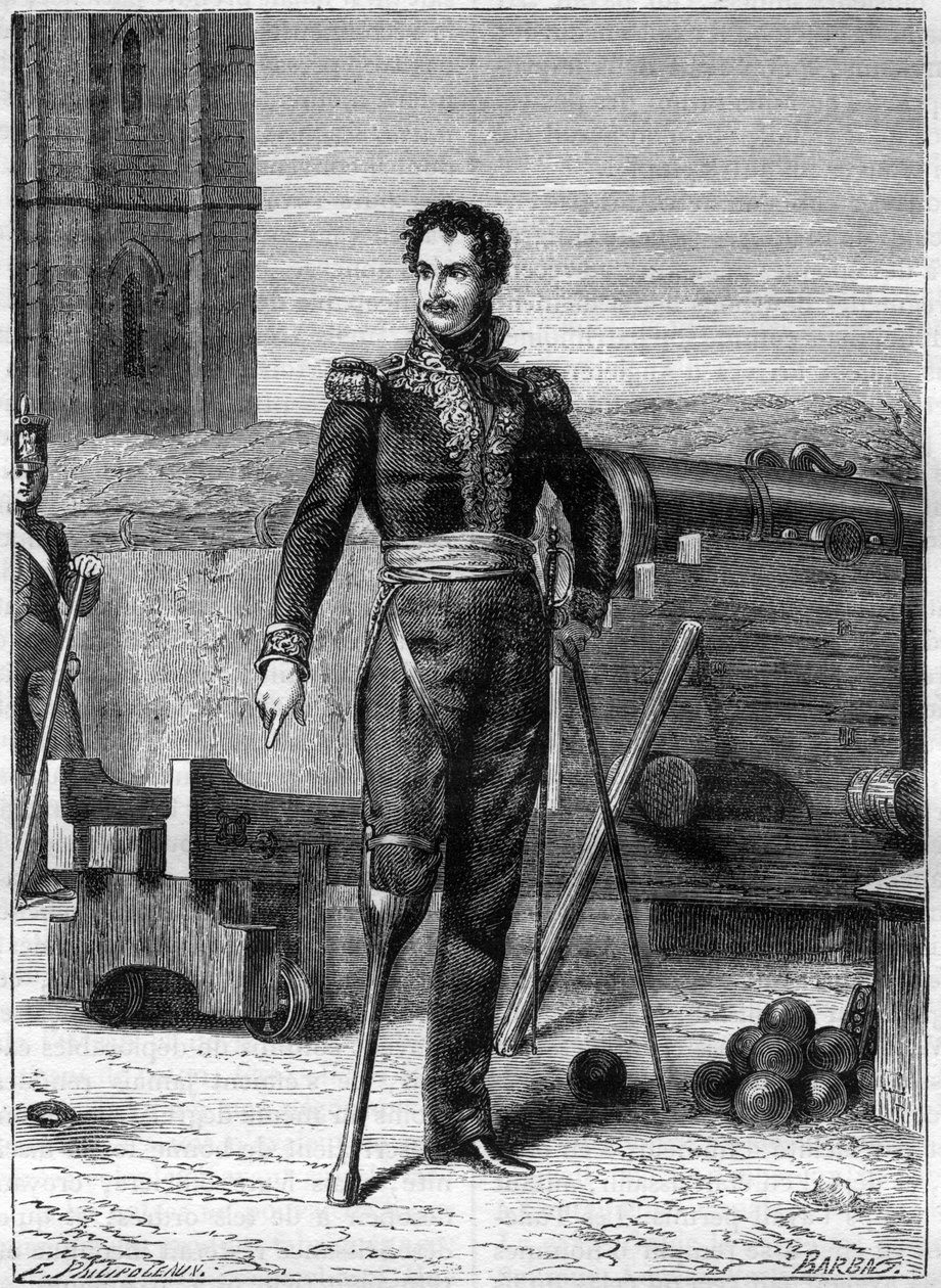 Portræt af baron Pierre Yriex Daumesnil (1776-1832) - Portræt af Pierre Yriex (Pierre-Yrieix) Daumesnil (1776-1832), fransk general - i "Histoire de l