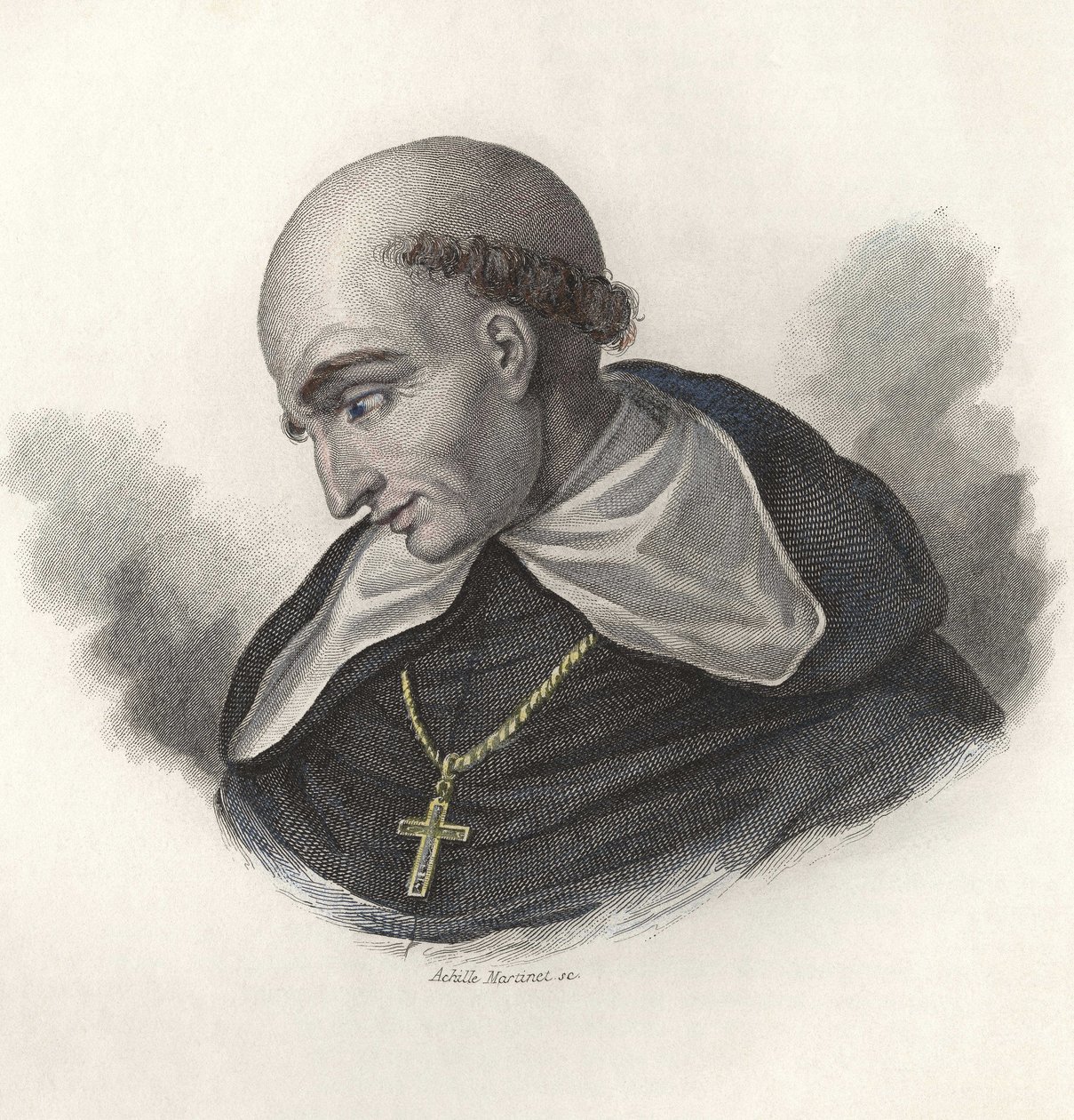 Portræt af Bartolome de Las Casas (1472-1566), spansk dominikanerbroder og eveque af Chiapas. i "Portrætter af nyttige mænd" af French School