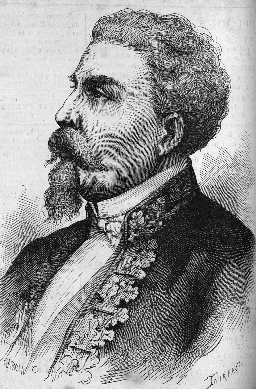 Portræt af Benedetto Cairoli (1825-1889), italiensk statsmand. Indgravering i "" Le Monde Illustré"" nr. 1132 af 7. december 1878. af French School