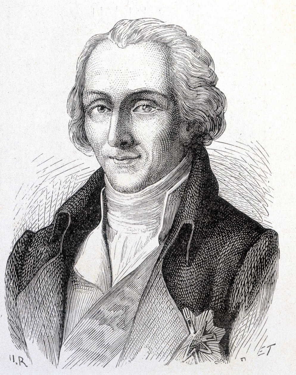 Portræt af Benjamin de Rumford, amerikansk fysiker (1753 - 1814) - i "" Album of Science; berømte videnskabsmænd; Store opdagelser””” 1896. af French School