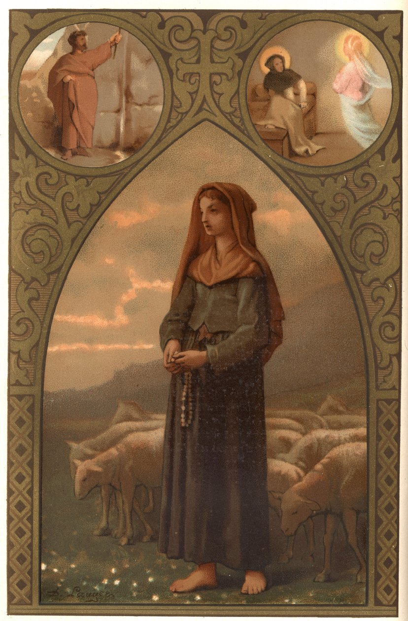 Portræt af Bernadette Soubirous (1844-1879), hyrdinde i Lourdes, Hautes Pyrenees (65) af French School