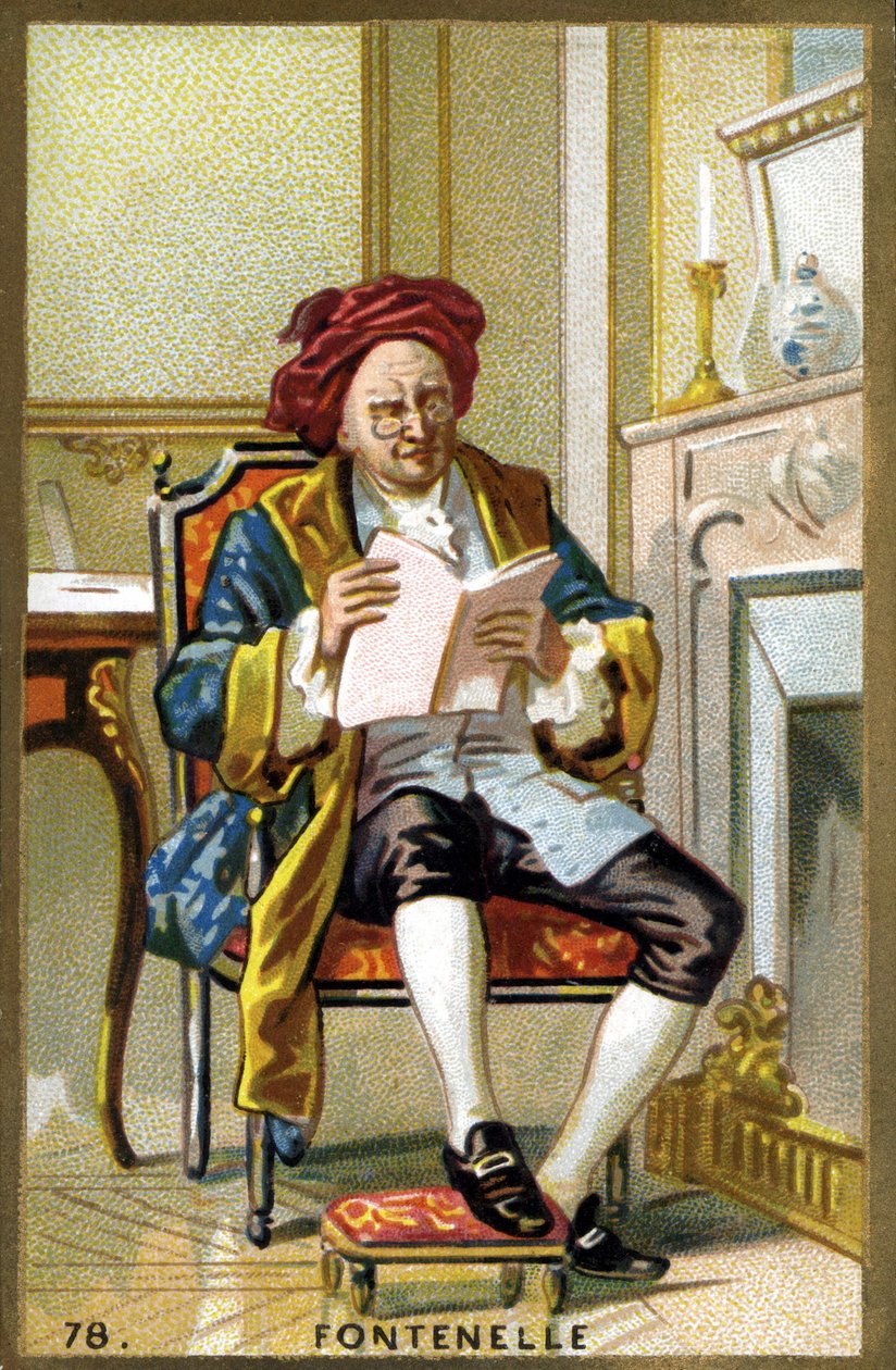 Portræt af Bernard Le Bouyer (Le Bovier) af Fontenelle (1657-1757). Kromolitografi i slutningen af det 19. århundrede. af French School