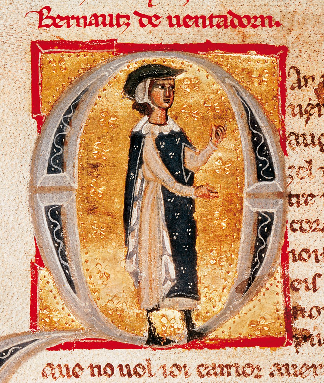 Portrait of Bernart de Ventadorn Dani af French School