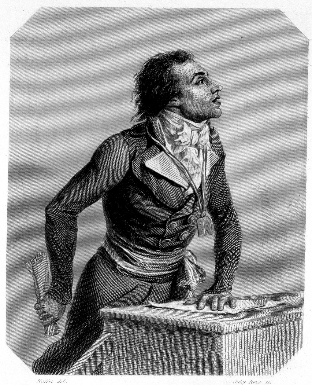 Portræt af Bertrand Barère de Vieuzac (1755-1841), fransk politiker. I "The history of the Girondins"" af Lamartine af French School