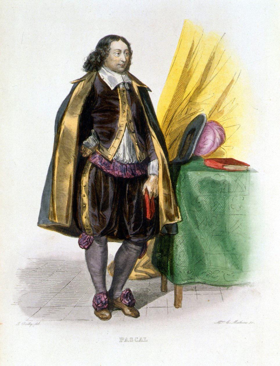 Portræt af Blaise Pascal - i "" Den franske Plutarch", af Mennechet af French School