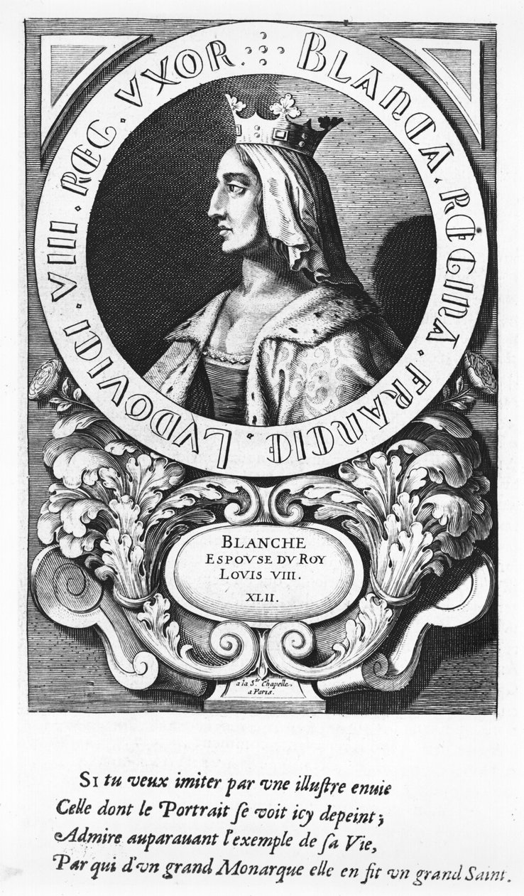 Portræt af Blanche af Castilla (1185-1252), 1643 af French School