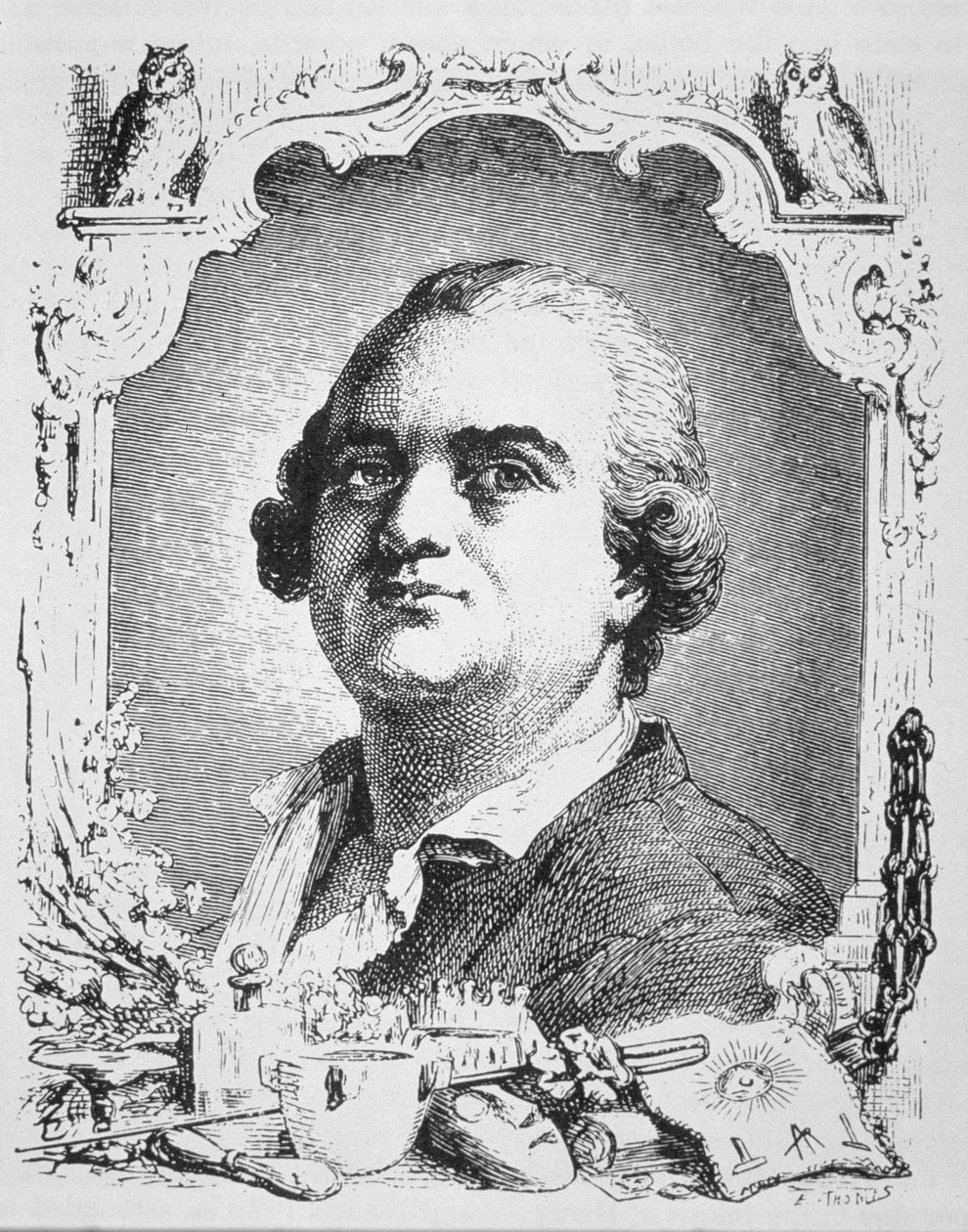 Portræt af Cagliostro (1743-95) kopi af en illustration fra Histoire de la Magie af Paul Christian, brugt i en magihistorie, udgivet sidst i det 19. århundrede af French School