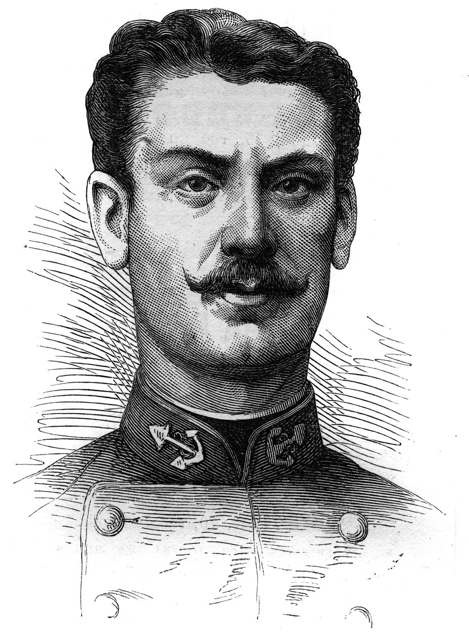 Portræt af kaptajn Joseph Gallieni (1849-1916), fransk soldat og opdagelsesrejsende. Indgravering i "" Le Monde Illustré"" nr. 254 af 9. april 1881. af French School