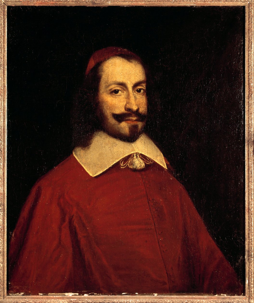 Portræt af kardinal Jules Mazarin (1602-1661) (Giulio Raimondo Mazzarino eller Mazarino) Maleri af den franske skole i det 17. århundrede Søn. 0,74x0,6 m versailles, slottets museum af French School