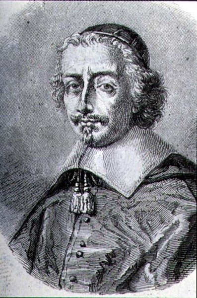 Portræt af kardinal Mazarin (1602-61) (gravering) af French School