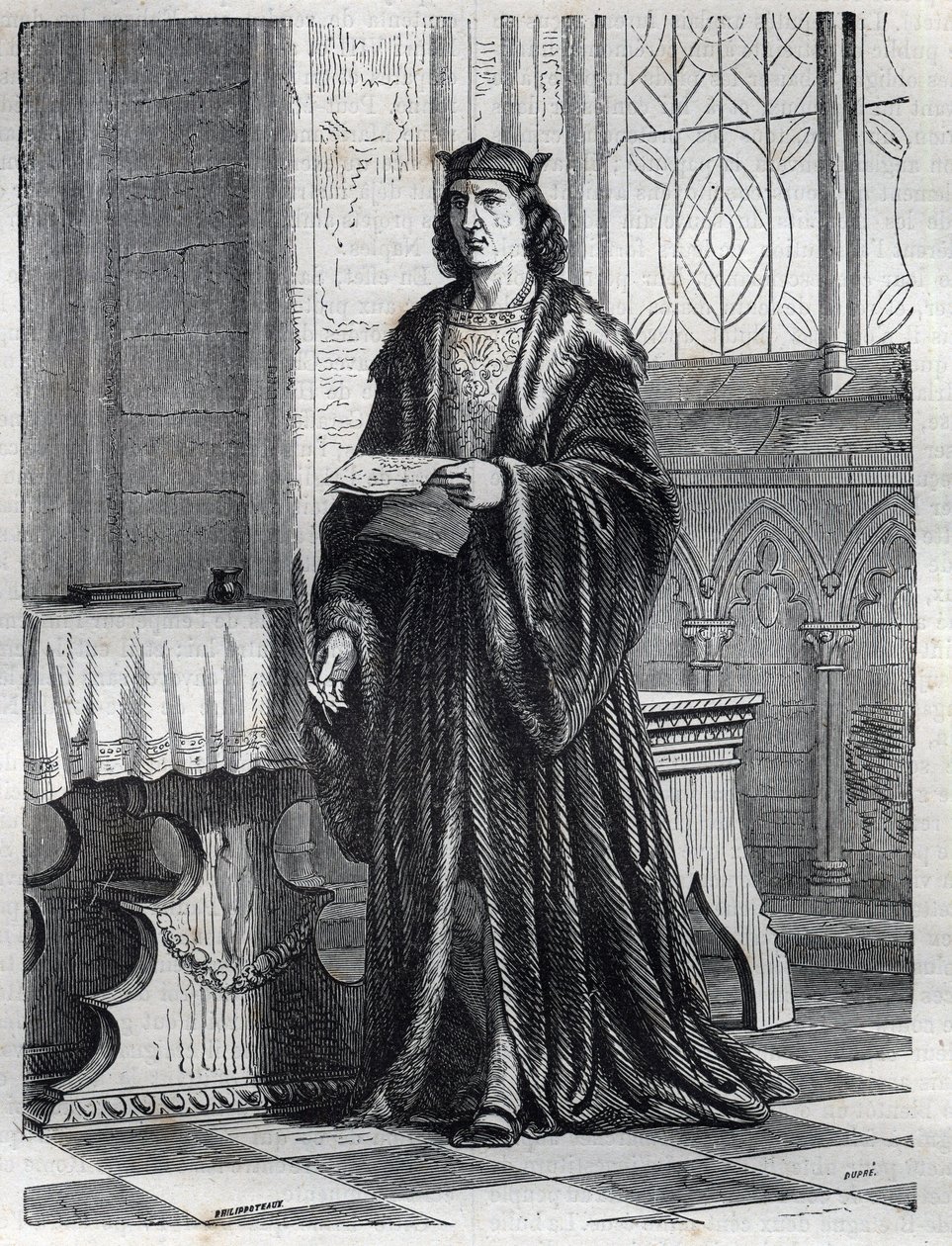 Portræt af kardinal Pietro Carafa eller Caraffa eller John Peter Caraffa fremtidige pave Paul IV (Paolo IV 1476-1559) Indgravering i "" Pavernes historie (...) Dronningkongens og kejsernes forbrydelser gennem århundrederne" af Maurice Lachatre af French School