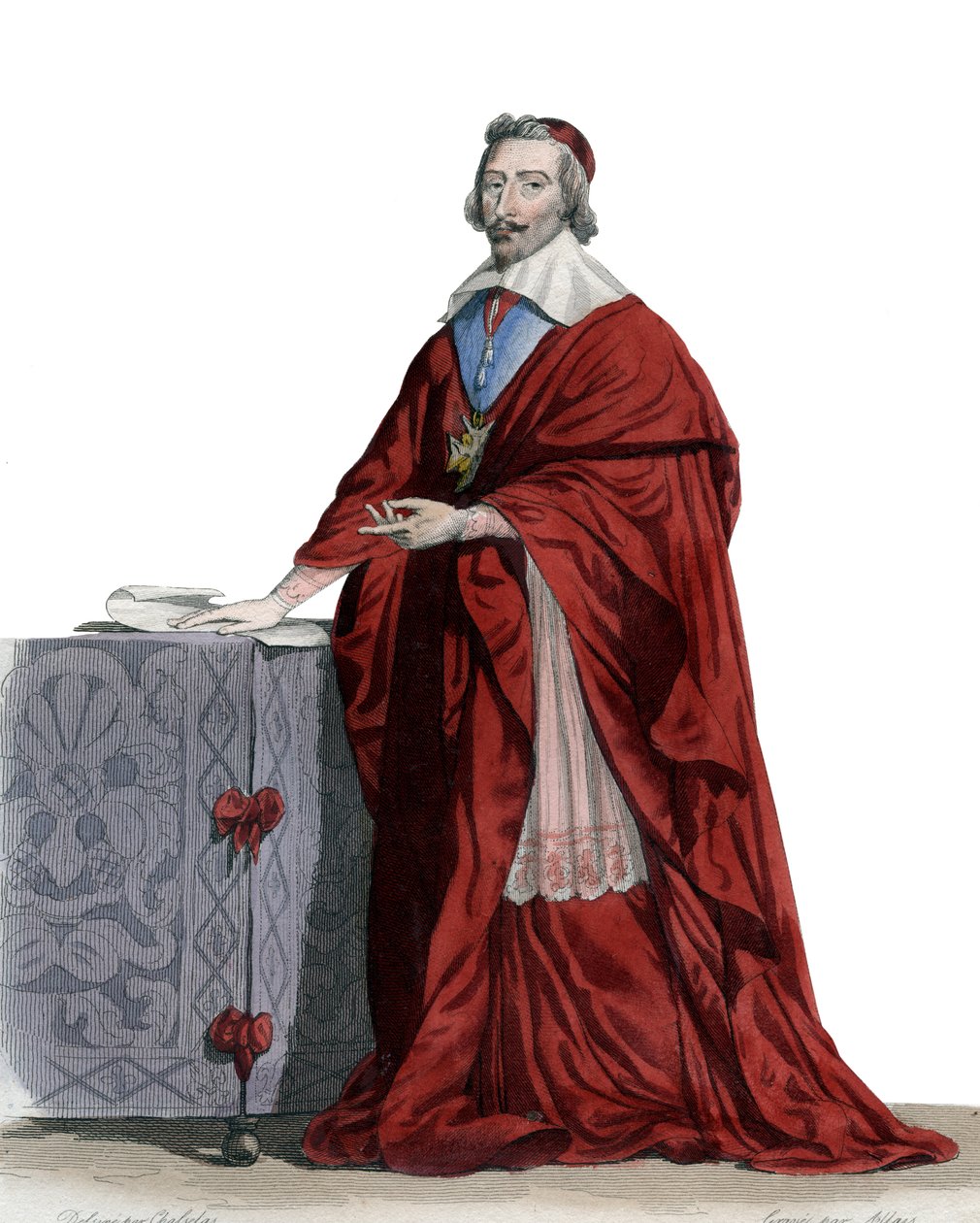Portræt af kardinal Richelieu (Armand Jean du Plessis) (1585-1642), fransk præst, adelig og statsmand. af French School