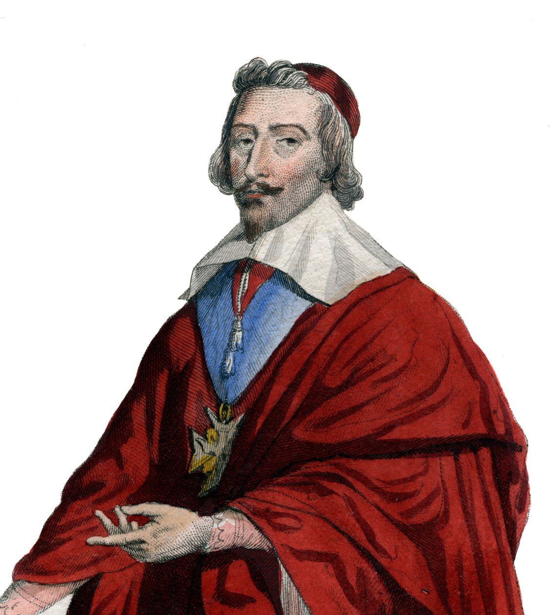 Portræt af kardinal Richelieu (Armand Jean du Plessis) (1585-1642), fransk præst, adelig og statsmand. af French School