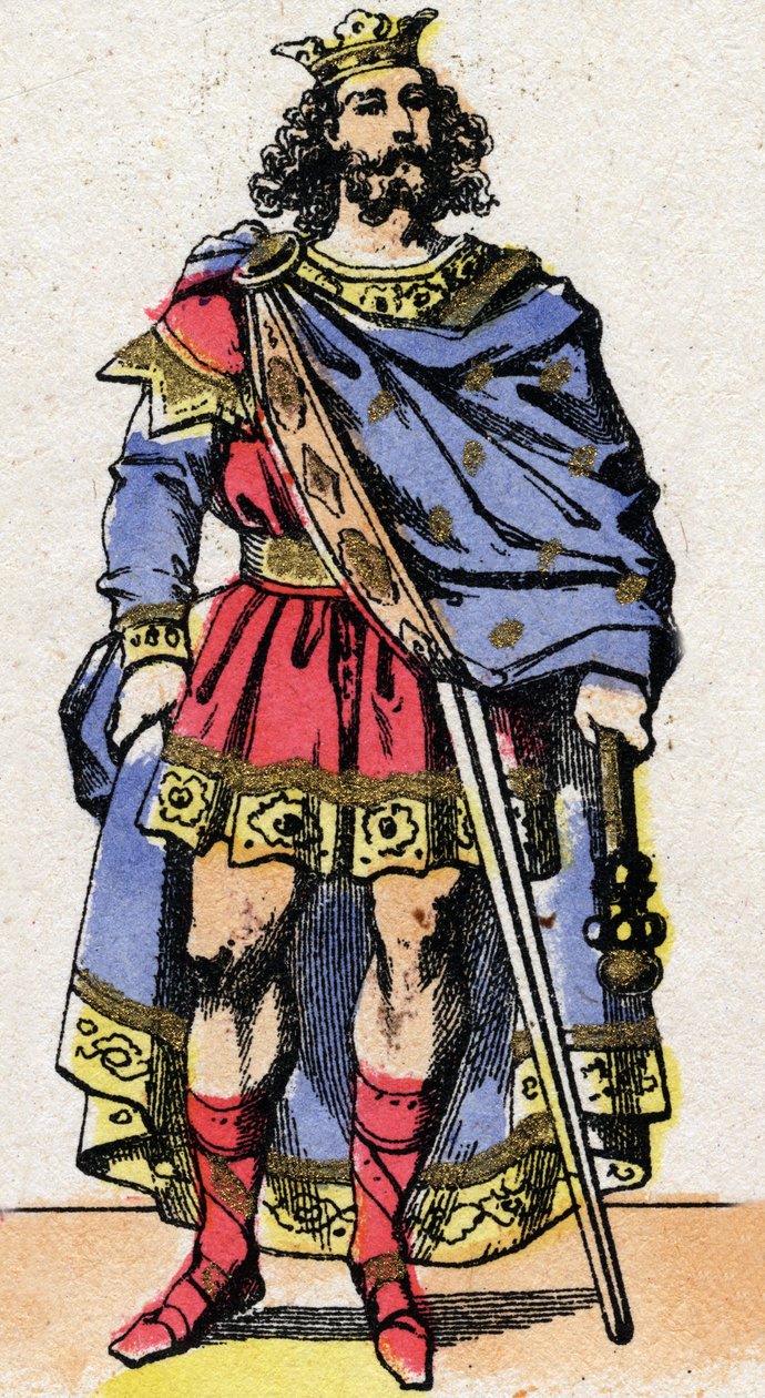 Portræt af Caribert, frankernes konge (561-567). af French School