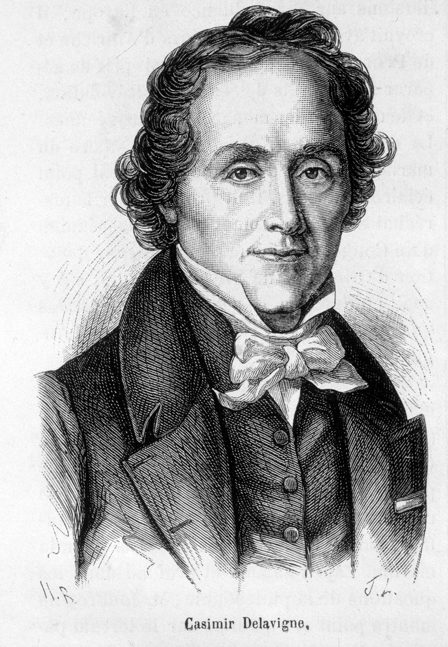 Portræt af Casimir Delavigne, fransk digter og dramatiker (1793-1843). af French School